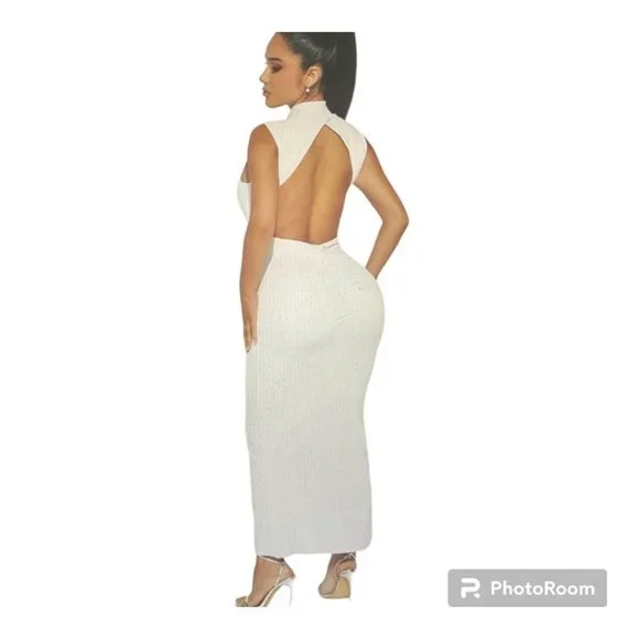 NWT White Dinner in Paris Midi Dress Size Medium - Picture 2 of 10